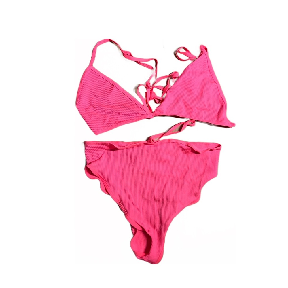 2 Piece pink bralette and bottoms set